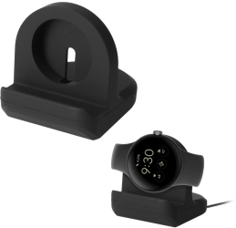 Docking stand Kwmobile pentru Google Pixel Watch 2 Negru Silicon KWM0000259O001C 