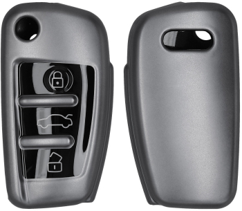 Husa Cheie Auto Kwmobile pentru Audi 3 Butoane Gri/Negru Silicon KWM000009SR008C 