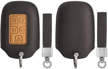 Husa Cheie Auto Kwmobile pentru Land Rover 5 Butoane Gri/Maro deschis Piele ecologica KWM000024XP001C 
