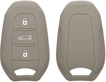 Husa Cheie Auto Kwmobile pentru Peugeot/Citroen 3 Butoane - Smart Key Gri Silicon KWM000008PD004C 