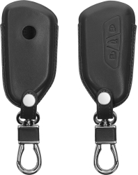 Husa Cheie Auto Kwmobile pentru VW 3 Butoane Gri inchis Piele naturala KWM000012RW002C 