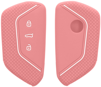 Husa Cheie Auto Kwmobile pentru VW 3 Butoane Roz Silicon KWM000013GQ006C 