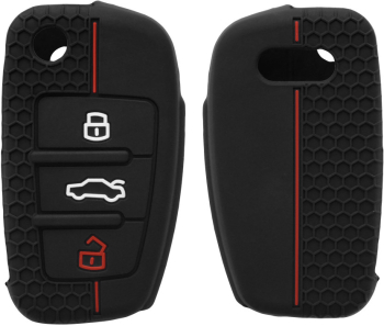 Husa Cheie Auto pentru Audi - 3 Butoane kwmobile Silicon Negru 53134.01 