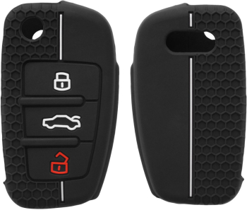 Husa Cheie Auto pentru Audi - 3 Butoane kwmobile Silicon Negru 53134.03 