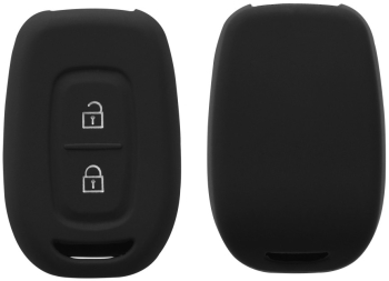 Husa Cheie Auto pentru Dacia / Renault - 2 Butoane - Keyless Go kwmobile Silicon Negru 54812.01 