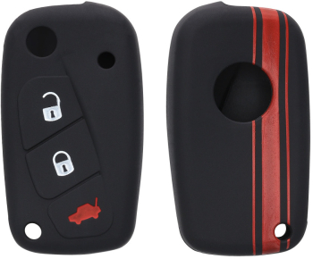 Husa Cheie Auto pentru Fiat / Lanica - 3 Butoane Silicon Negru 46918.01 