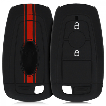 Husa Cheie Auto pentru Ford - 2 Butoane - Keyless Go Silicon Rosu 48502.01 