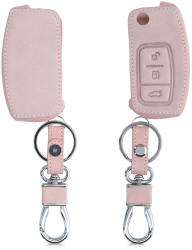 Husa Cheie Auto pentru Ford - 3 Butoane Piele ecologica Rose Gold 42991.81 