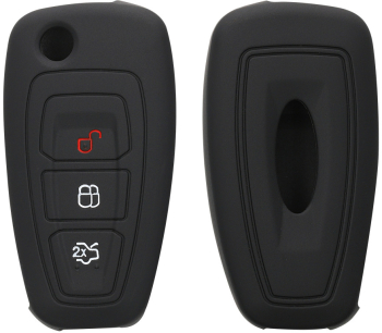 Husa Cheie Auto pentru Ford - 3 Butoane Silicon Negru 46012.01 