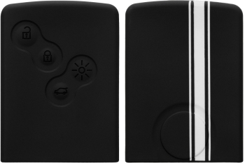 Husa Cheie Auto pentru Renault - 4 Butoane - Keyless Go kwmobile Silicon Negru / Alb 54808.02 