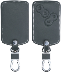 Husa Cheie Auto pentru Renault / Dacia - 4 Butoane - Keyless Go Piele ecologica Gri 45656.73 