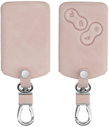 Husa Cheie Auto pentru Renault / Dacia - 4 Butoane - Keyless Go Piele ecologica Rose Gold 45656.81 