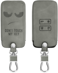 Husa Cheie Auto pentru Renault / Dacia - 4 Butoane - Keyless Go Piele nabuc Gri 48565.10 