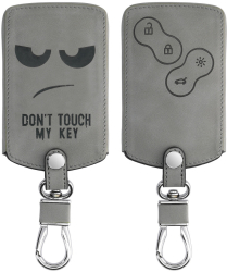 Husa Cheie Auto pentru Renault / Dacia - 4 Butoane - Keyless Go Piele nabuc Gri 48568.13 