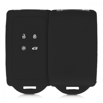 Husa Cheie Auto pentru Renault / Dacia - 4 Butoane - Keyless Go Silicon Negru 48035.01 