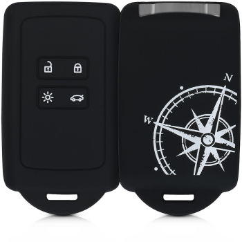 Husa Cheie Auto pentru Renault / Dacia - 4 Butoane - Keyless Go Silicon Negru 49769.09 