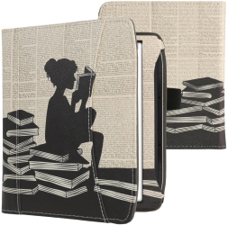 Husa cu buzunar Kwmobile pentru PocketBook Era Negru/Bej Piele ecologica KWM000016ZC012C 
