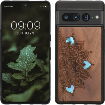 Husa Kwmobile pentru Google Pixel 7 Pro Maro/Albastru Lemn KWM000018ED006C 