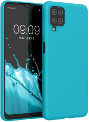 Husa Kwmobile pentru Samsung Galaxy A12 Albastru deschis Silicon KWM000012BL060C 