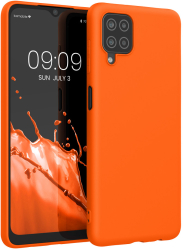 Husa Kwmobile pentru Samsung Galaxy A12 Portocaliu Silicon KWM000012BL058C 