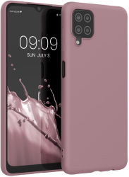 Husa Kwmobile pentru Samsung Galaxy A12 Roz deschis Silicon KWM000012BL055C 