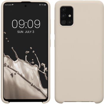 Husa Kwmobile pentru Samsung Galaxy A51 Crem Silicon KWM000010ZA051C 