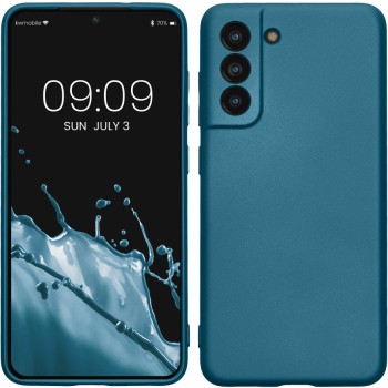 Husa Kwmobile pentru Samsung Galaxy S21 FE Albastru Silicon KWM000013FE015C 