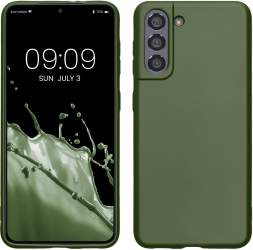 Husa Kwmobile pentru Samsung Galaxy S21 Verde inchis Silicon KWM000012BU017C 
