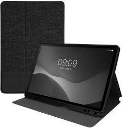 Husa Kwmobile pentru Samsung Galaxy Tab S9 FE Plus Gri inchis/Negru Textil KWM000023QH001C 