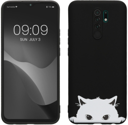 Husa Kwmobile pentru Xiaomi Redmi 9 Negru/Alb Silicon KWM000011MO004C 