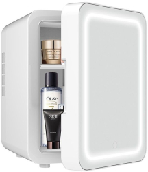Mini frigider portabil pentru cosmetice eMazing cu dubla functie de incalzire si racire capacitate de 8L culoare alba 