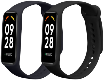 Set 2 Curele Kwmobile pentru Xiaomi Smart Band 8 Active Negru/Albastru inchis Silicon KWM0000254C001C 