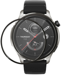 Set 2 Folii de protectie Kwmobile pentru Amazfit GTR 4 Transparent/Negru Polimer KWM000024VN001C 
