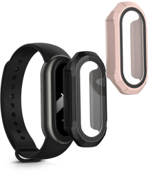 Set 2 Huse complete Kwmobile pentru Xiaomi Mi Band 8 Negru/Roz Plastic KWM0000206D003C 