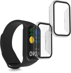 Set 2 Huse complete Kwmobile pentru Xiaomi Smart Band 8 Active/Redmi Band 2 Transparent Plastic KWM0000254Q001C 