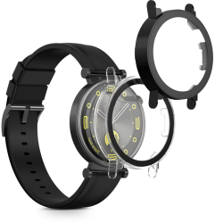 Set 2 Huse Kwmobile cu sticla securizata pentru Huawei Watch GT 4 41mm Transparent/Negru Plastic KWM0000254P002C 