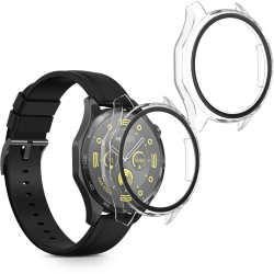 Set 2 Huse Kwmobile cu sticla securizata pentru Huawei Watch GT 4 46mm Transparent Plastic KWM0000254O001C 