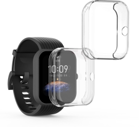 Set 2 Huse Kwmobile pentru Amazfit Bip 3/Bip 3 Pro Transparent Silicon KWM0000194M003C 