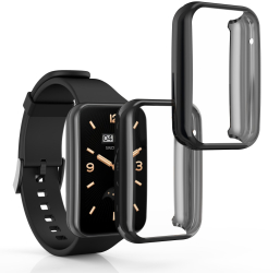 Set 2 Huse Kwmobile pentru Xiaomi Mi Band 7 Pro Negru Silicon KWM0000177C007C 