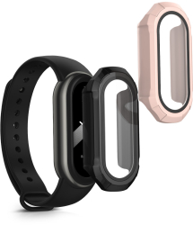 Set 2 Huse Kwmobile pentru Xiaomi Mi Band 8 Negru/Roz Silicon KWM0000206E003C 