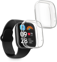 Set 2 Huse Kwmobile pentru Xiaomi Redmi Watch 3 Active Transparent Silicon KWM000024YF001C 