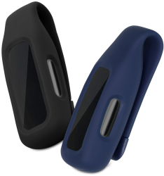 Set 2 Huse pentru Fitbit Inspire 2/Ace 3 Kwmobile Negru/Albastru Silicon 54017.02