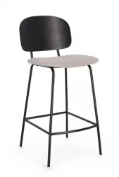 Set 2 scaune bar negru crem Sienna 43.5x52.5x93.5 cm 