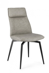 Set 2 scaune otel gri antracit piele ecologica bej Lawrence 48x64x92 cm 