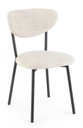 Set 2 scaune otel negru textil crem Ludmilla 47x50x77.5 cm 
