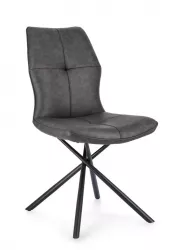 Set 2 scaune otel piele ecologica gri antracit Kepler 50x66x94 cm 