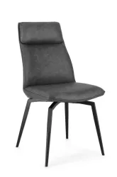 Set 2 scaune otel piele ecologica gri antracit Lawrence 48x64x92 cm 