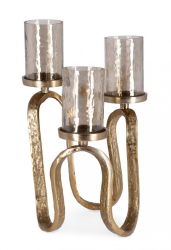 Set 2 sfesnice aluminiu auriu Sagar 26x23.5x29 cm 