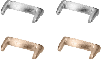 Set 4 Adaptori prindere curea de 14 mm Kwmobile pentru Xiaomi Mi Band 8 Argintiu/Auriu Otel KWM0000256C002C