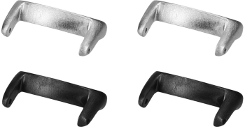 Set 4 Adaptori prindere curea de 14 mm Kwmobile pentru Xiaomi Mi Band 8 Negru/Argintiu Otel KWM0000256C001C